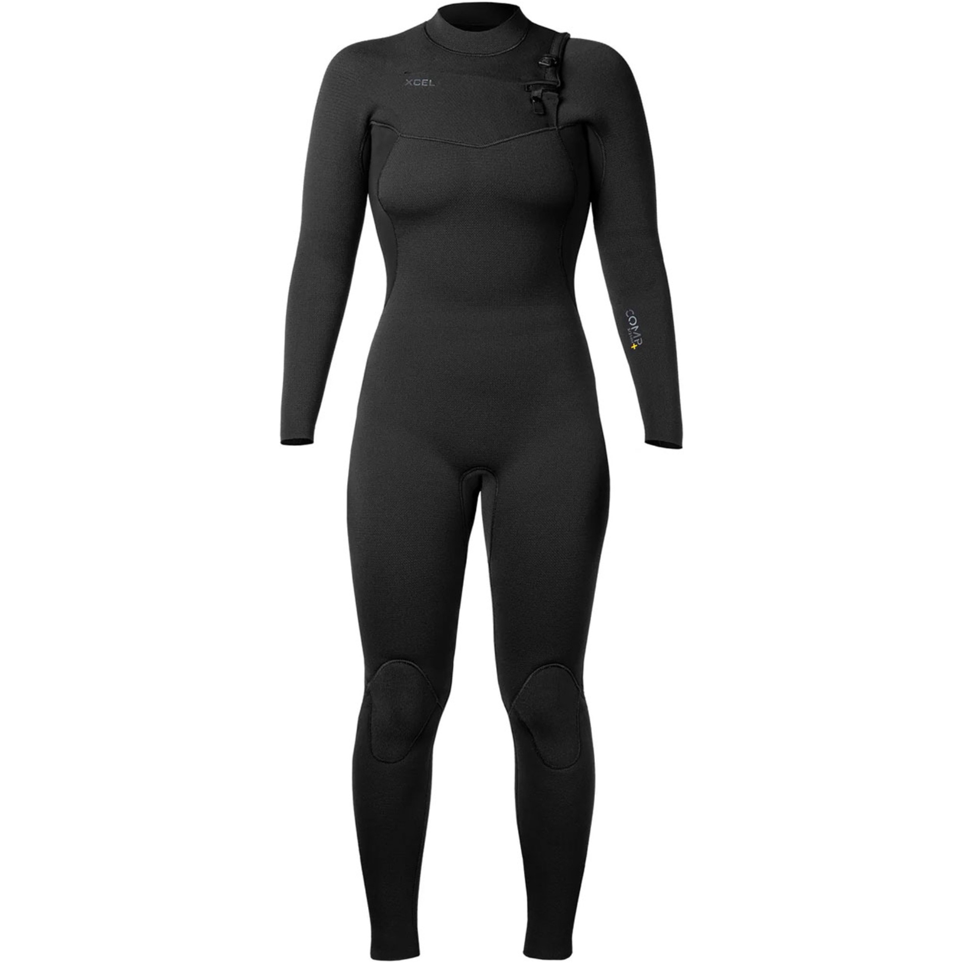 2026 Xcel Dame- Comp + 4/3mm Chest Zip Våddragt WN43CPC4BK - Black